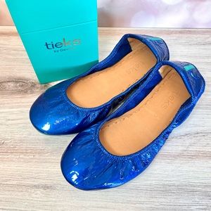 Tieks Sapphire Blue Patent Ballet Flats, sz 7